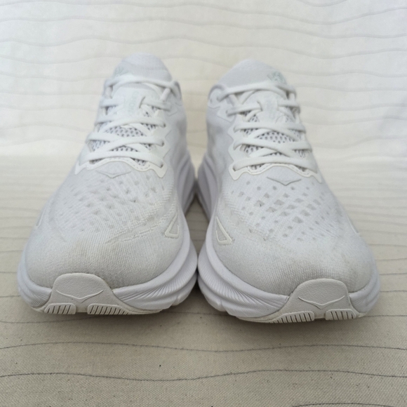 Hoka One One Womens Clifton 9 Triple White Running Sneakers Shoes F27222L Sz 11D - Picture 6 of 14